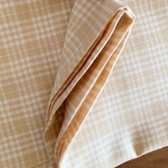 Fabric for Sewing - Pure Wool Cream & Gold Plaid Lightweight for Spring - Picture 5 of 9